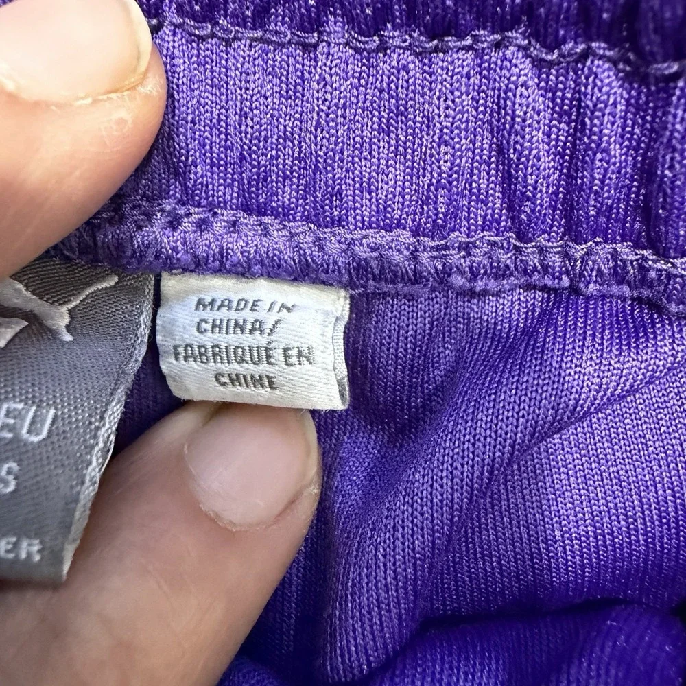 PUMA Men's Small Purple Mesh‎ Basketball Shorts Elastic Waist Logo